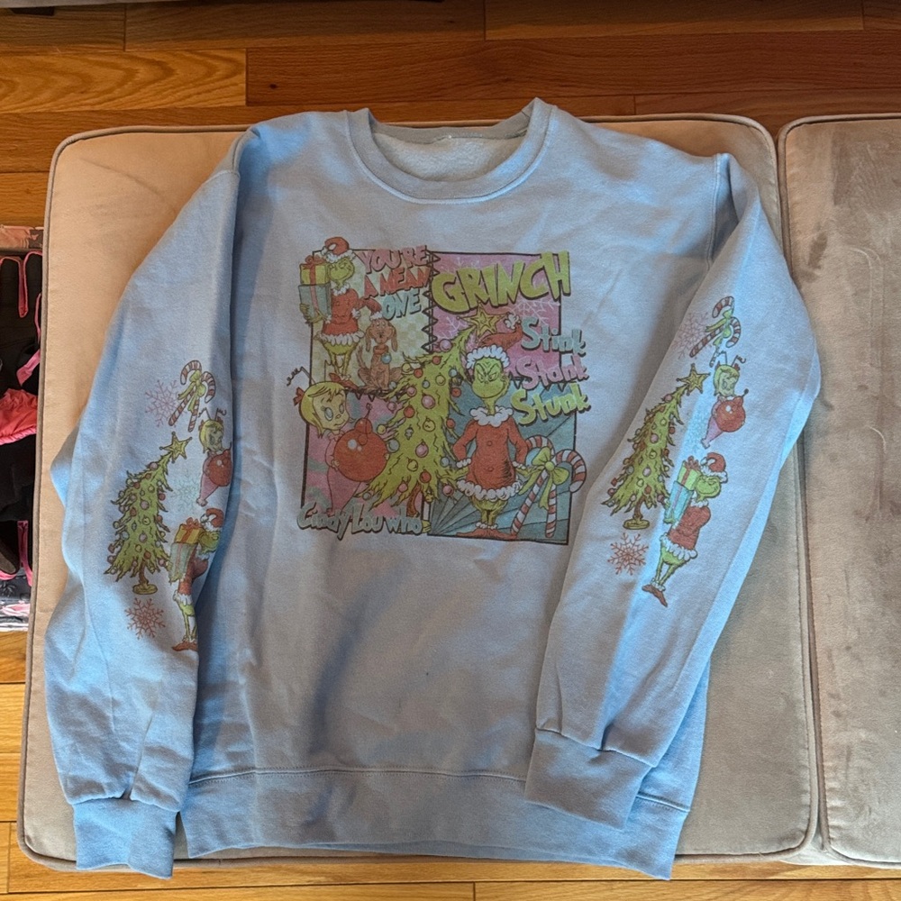Grinch Graphic Blue Sweater
